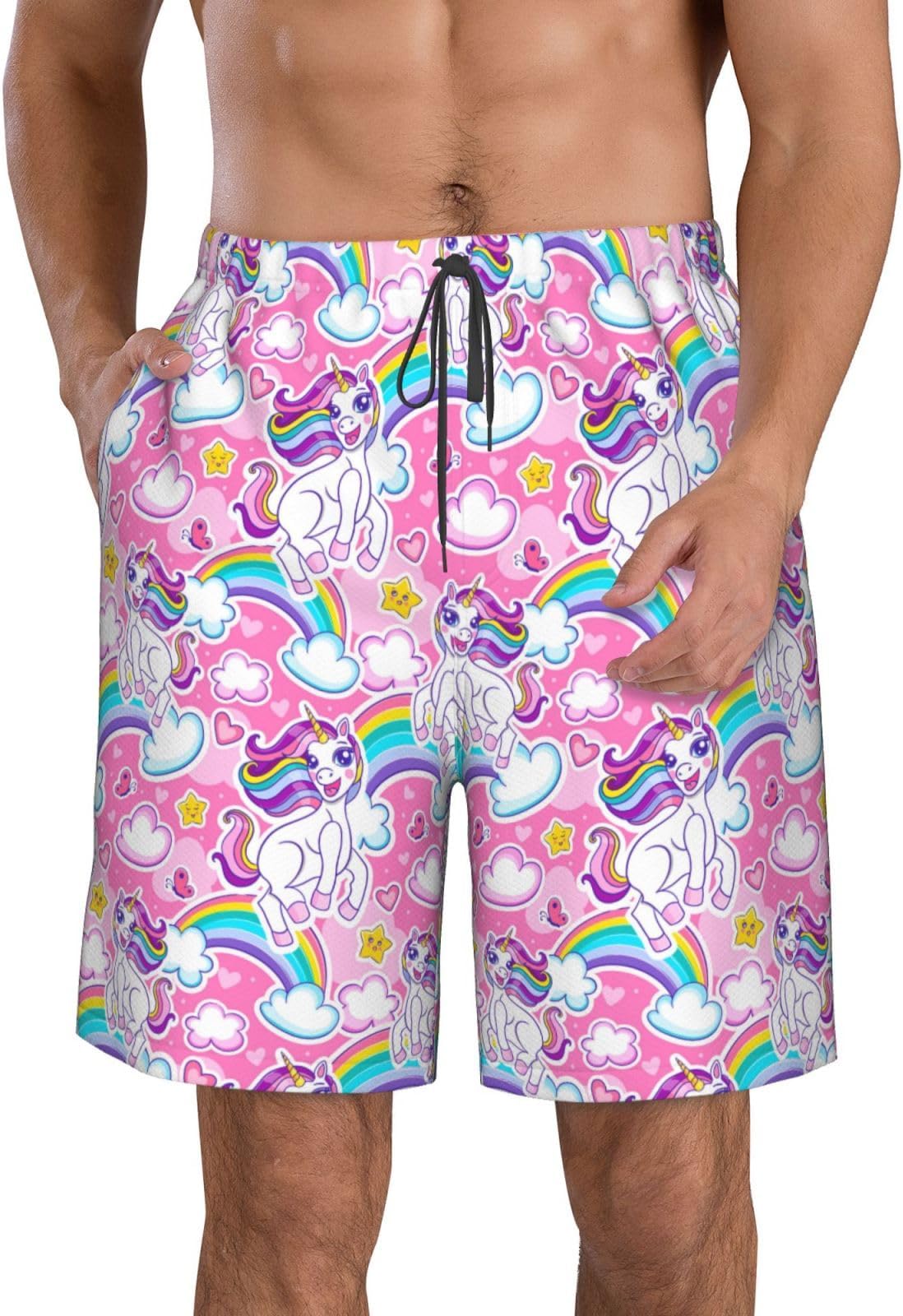 Men's Quick Dry Swim Trunks Beach Board Shorts Swimming Swimwear Hawaiian Bathing Shorts Summer Swimsuit