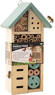 ADEPTNA Wooden Garden Insect Hotel for all Creatures Great and Small - Nest Home for Bees Beetles Ants Ladybirds and all Sorts of Insects (SMALL INSECT HOTEL)