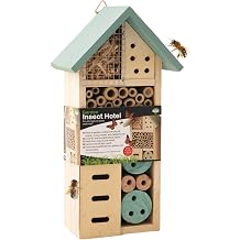 ADEPTNA Wooden Garden Insect Hotel for all Creatures Great and Small - Nest Home for Bees Beetles Ants Ladybirds and all Sorts of Insects SMALL INSECT HOTEL