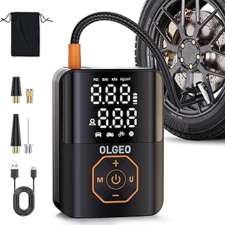 Tire Inflator Portable Air Compressor, 160PSI Tire Inflator for Car, 6X Faster Air Compressor with Digital Pressure Gauge, Tire Pump for Car, Motorcycle, Bike and Ball