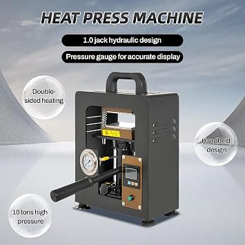 Manual Hydraulic Heat Press Machine 5T,Dual Heating Plate Rosin Extraction Machine,300W Rosin Heat Press Machine,Hydraulic Heat Press Machine for Achieving Extraction and Fast Crystallization