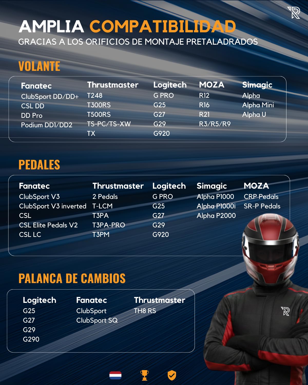 Ranqer Silla Simulator Racing Ajustable De Cuero PU Compatible Con Fanatec Logitech Moza Simagic Volantes Y PC Playstation Xbox Con Revestimiento Antirayaduras Y Firmeza