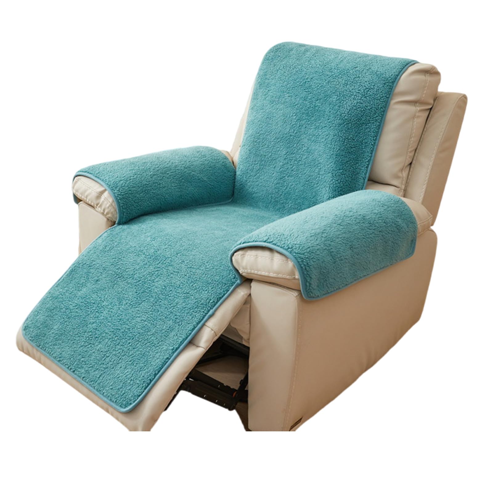 NEWFT Armrest Protector Plushie Lambswool Sofa Armrest Covering Recliner Protector for Home with Kids and Pet Slip Resistant Easy to Clean Couch Covering