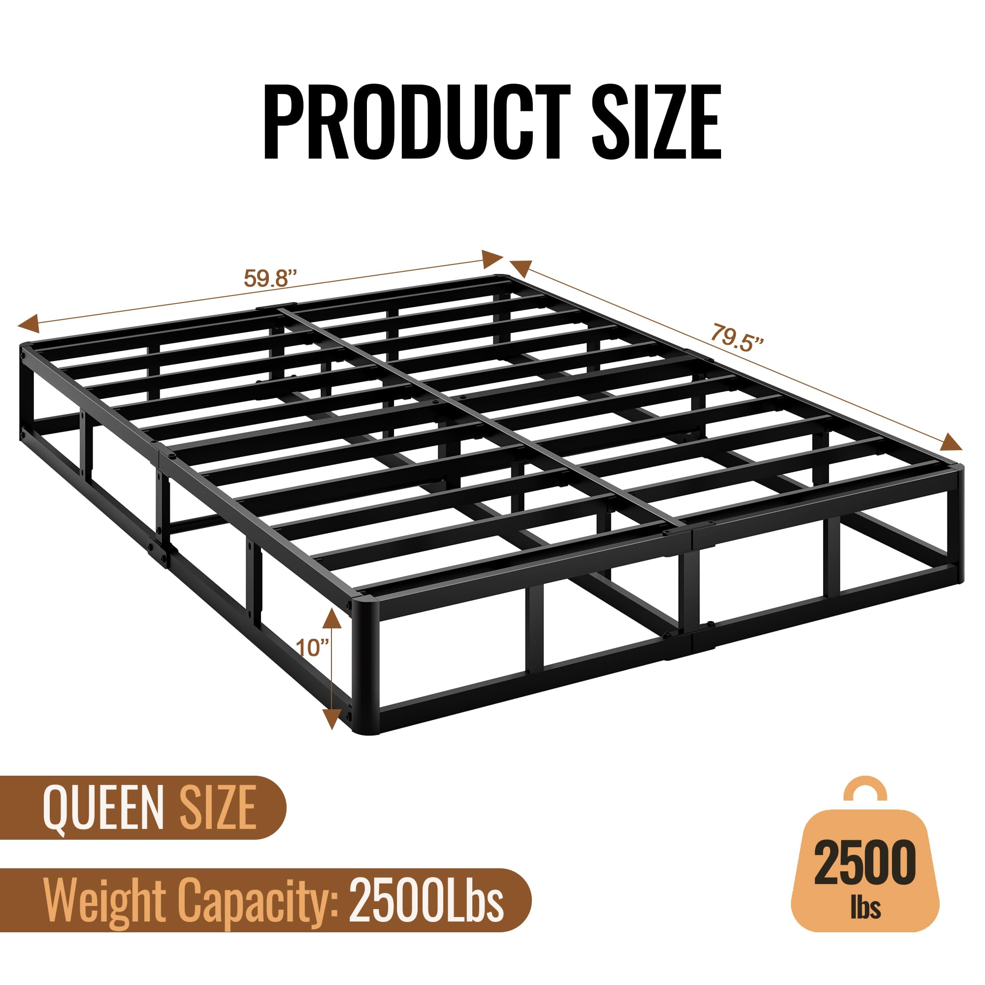 Snapklik.com : Mashomdec Queen Size 10 Inch Box Spring - Heavy Duty ...