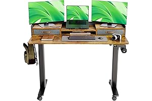 Electric Standing Desk with Ample Storage for an Active and Organized Workspace