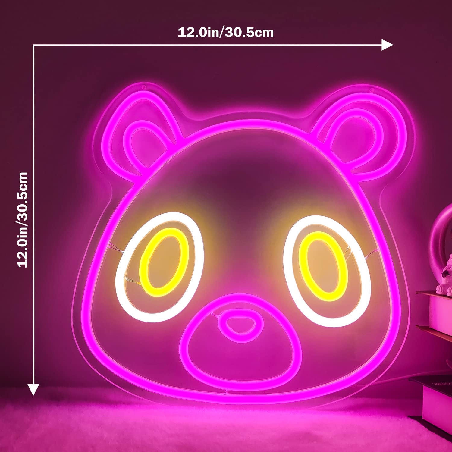 Neonowy znak z misiem z okazji ukończenia szkoły, różowy niedźwiedź, kreskówkowy miś, LED, neonowe znaki na ścianę, znaki LED, świecące znaki do sypialni, na przyjęcie z okazji ukończenia