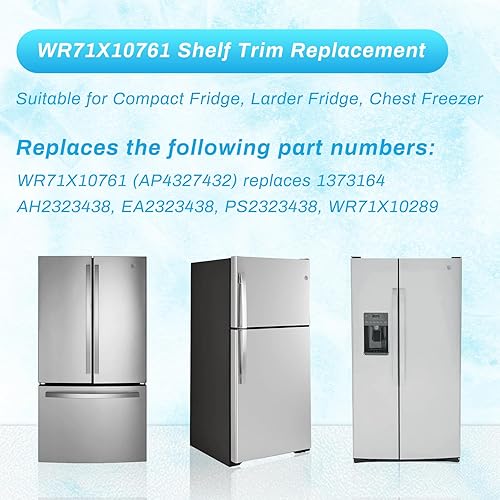 Miniatura 5 de WR71X10761 - Moldura para estante de nevera (transparente), compatible con GE frigorífico, congelador, puerta y estante de puerta, repisa de