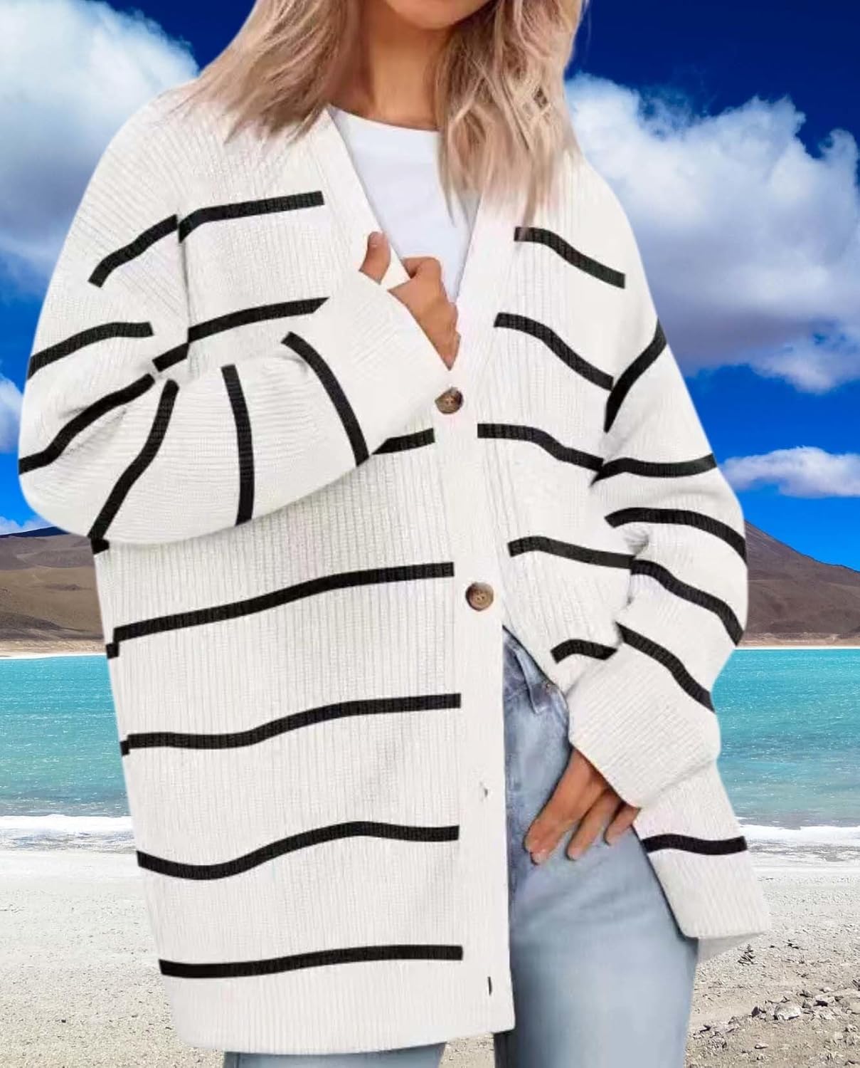 Womens Fall Fashion Oversized Lightweight Warm Knit Jacket Elevate Your Fashion Tas... - Image 4