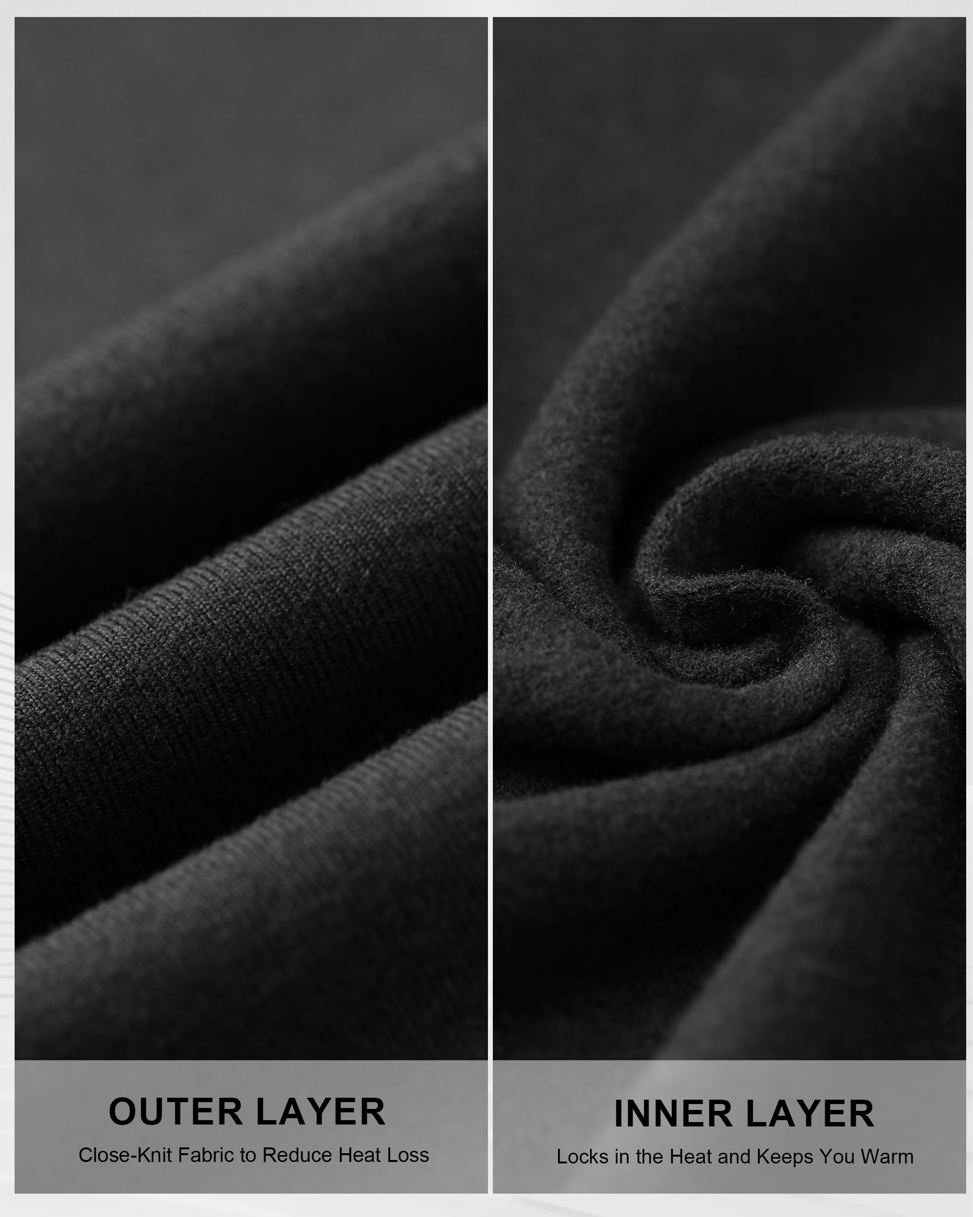 Mens Thermal Underwear Set - Fleece Lined Long Johns Thermals Top and Bottom Base Layer for Cold Weather Winter Ski