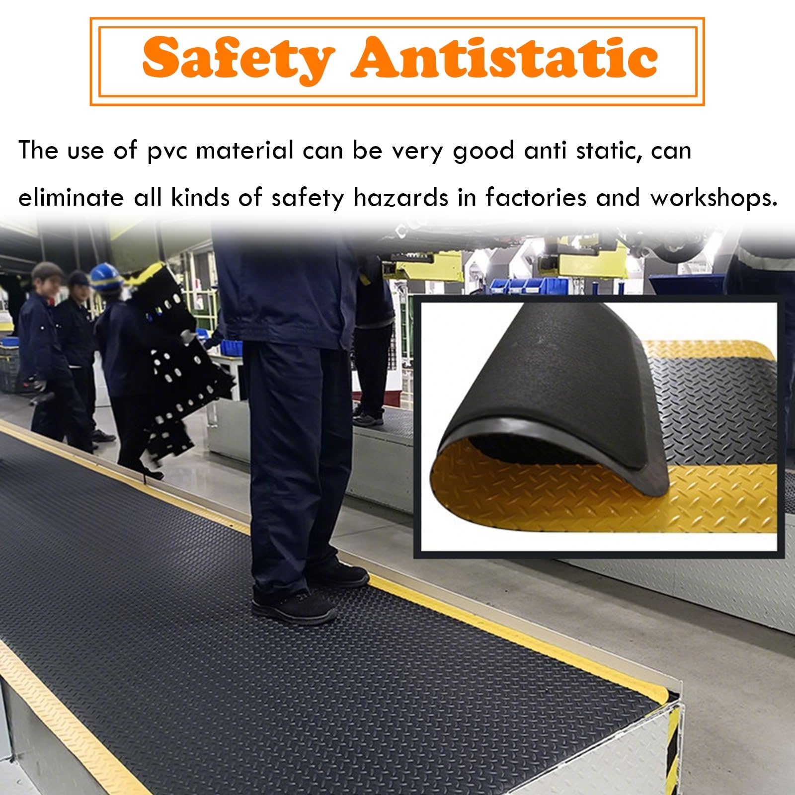 AMUFJJ Tappeto Antifatiga Tappetino da Scrivania in Piedi Anti-affaticamento Ergonomico, Cuscino per Tappetini Industriali sul Posto di Lavoro/Magazzini, Sala Attrezzi(28x44x(1 1/5)"/70x110x3cm)