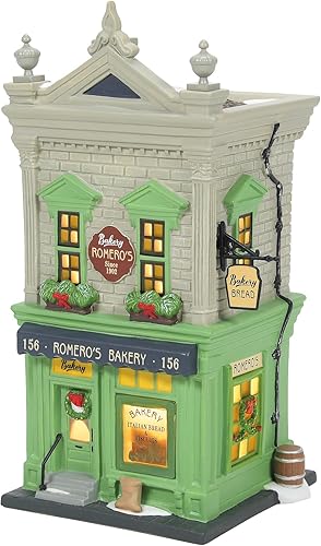 Department 56 Christmas in The City Village Romero's Bakery - Edificio iluminado, 8.5 pulgadas, multicolor