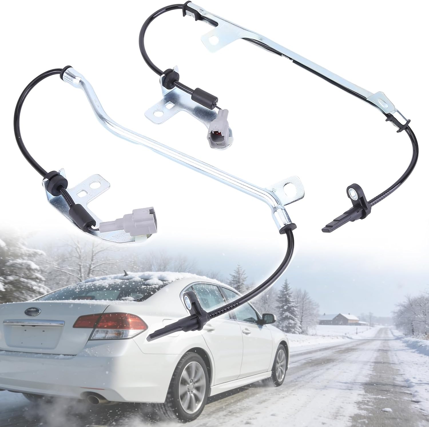 2PCS Car ABS Wheel Speed Sensors Rear Left Right Compatible with Subaru 2007 2008 2009 Legacy 2007 2008 2009 Outback H4 H6 2.5L 3.0L Replace 27540AG14A 27540AG14B ALS1583 ABS Sensor
