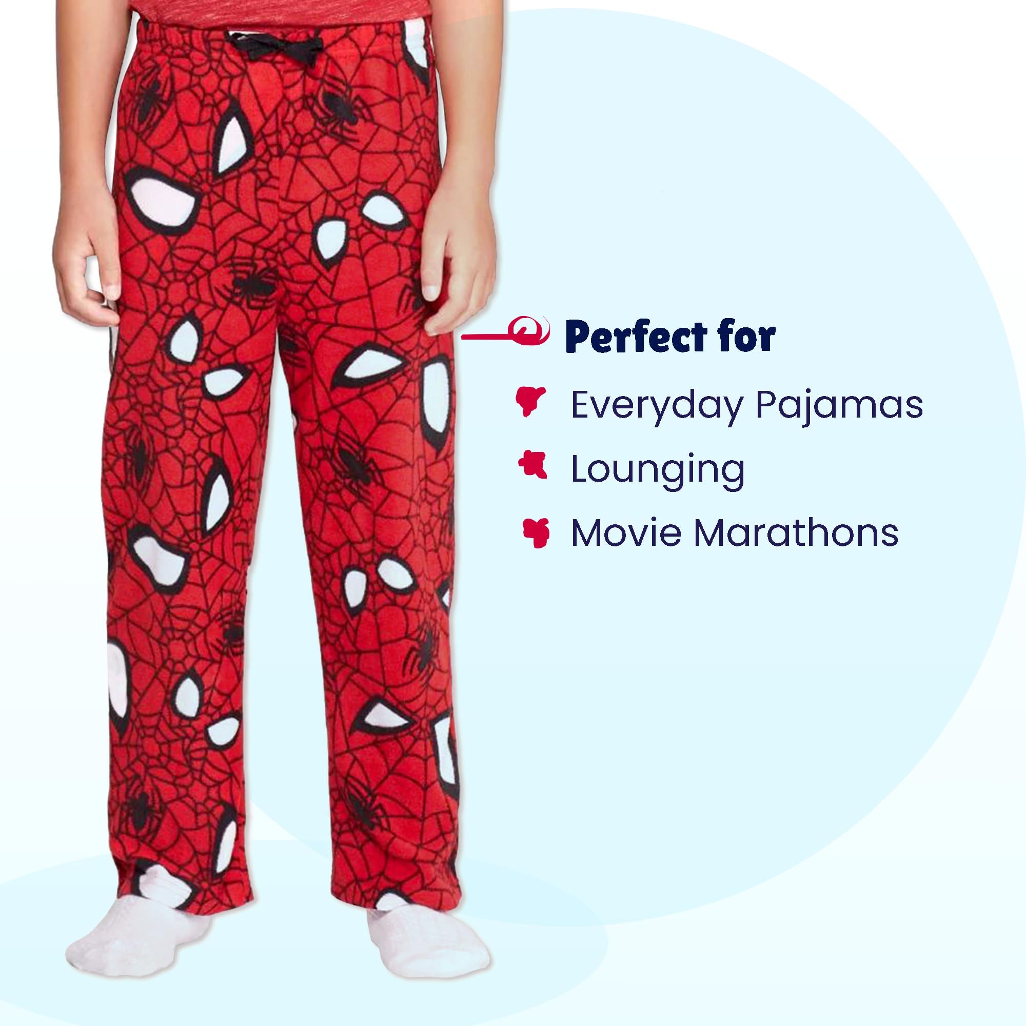 Marvel Spider-Man Pantalon de pyjama en polaire pelucheuse pour garçon