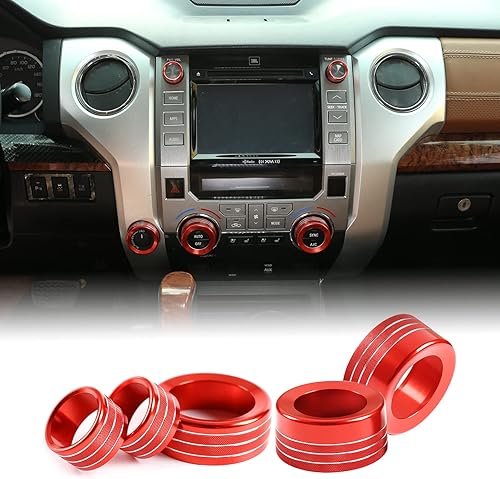 5 piezas de aleación de aluminio para perillas de aire acondicionado y estéreo, 4WD, compatibles con interruptor central de control de aire