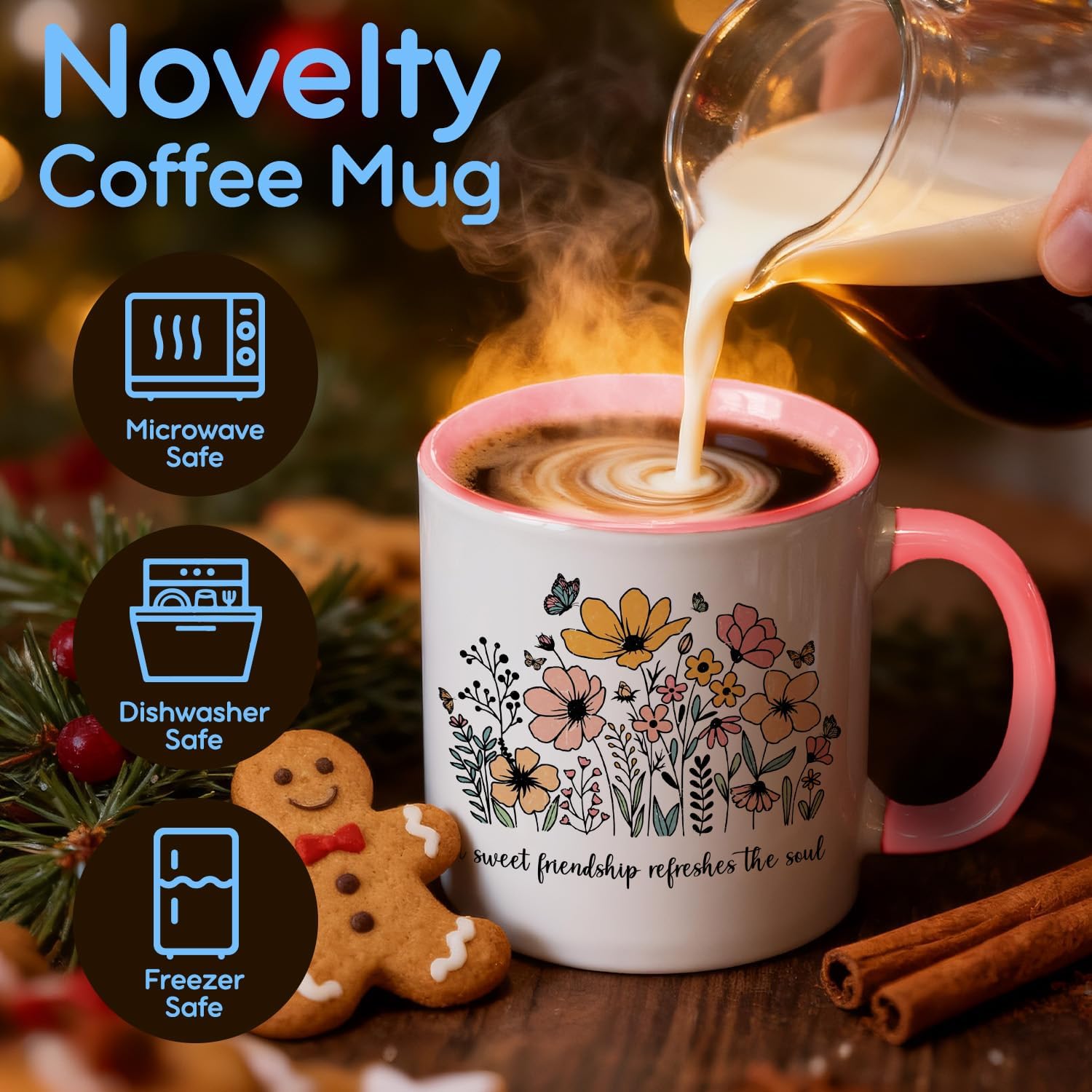 Inspirational Friendship Gifts for Christian Women Friends Sisters, Encourage Scripture Coffee Mug 11oz for Birthday Christmas Thank You Day Gifts, Sweet Friendship Refreshes the Soul - Proverbs 27:9 - Image 3