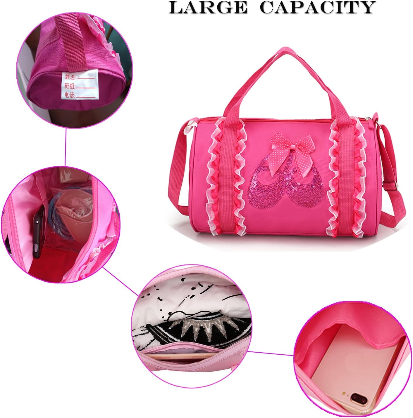 Cute Ballet Dance Backpack Tutu Dress Dance Bag Dance Bag for Girls Waterproof Small Duffle Bag for Kids Ballet Bags for Girl (Purple)