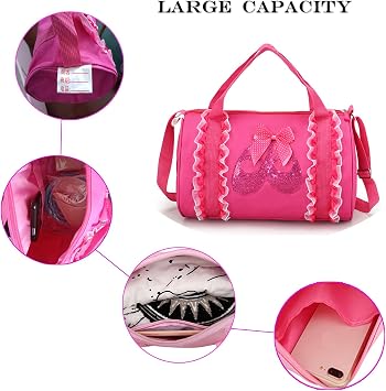 Cute Ballet Dance Backpack Tutu Dress Dance Bag Dance Bag for Girls Waterproof Small Duffle Bag for Kids Ballet Bags for Girl (Purple)