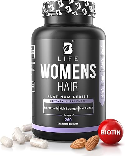 Suplemento para el crecimiento del cabello para mujeres con ingredientes naturales biotina, colágeno hidrolizado I y III y aminoácidos 240 cápsulas