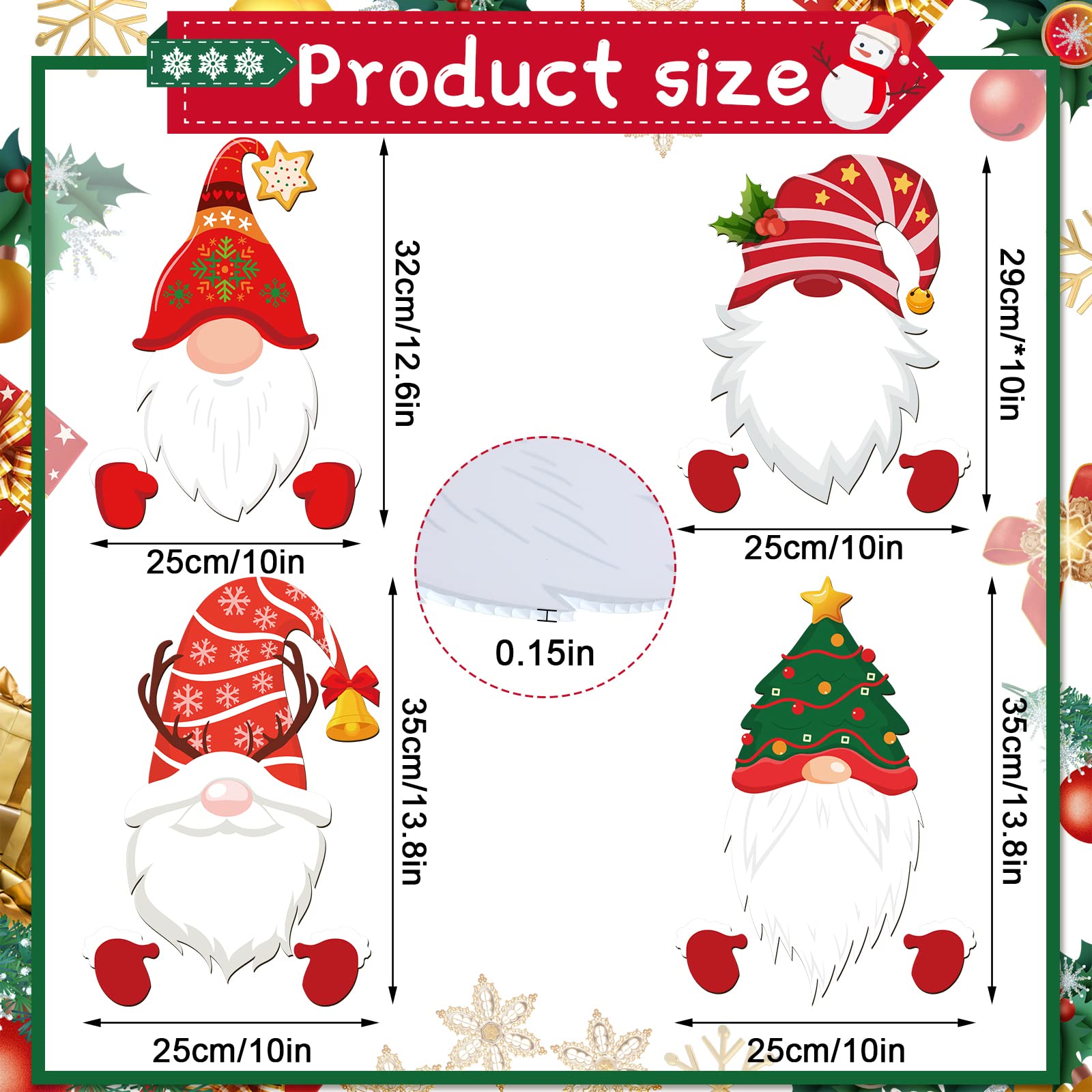 Amazon.com : 4 Pcs Christmas Fence Peeker Decoration Garden Yard