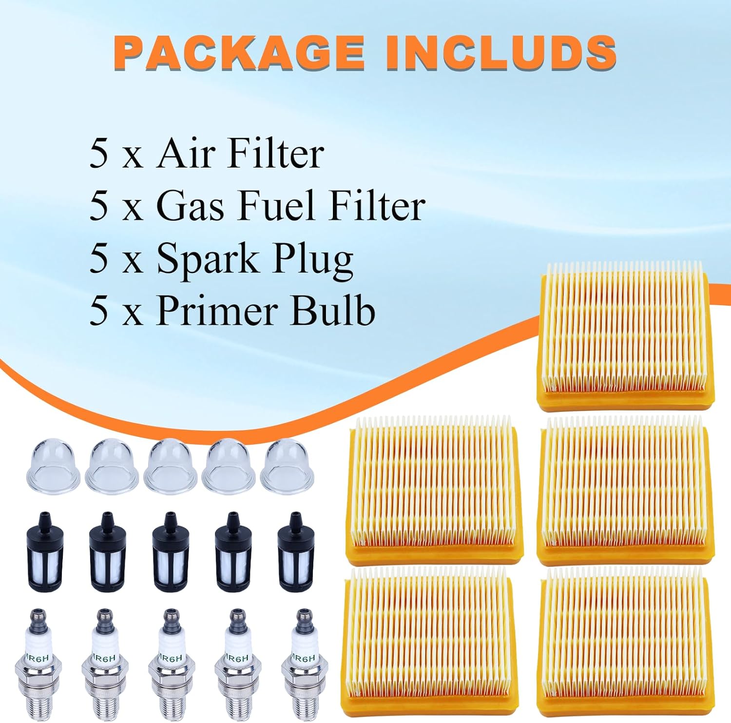 5PCS Air Filter Tune Up Kit for Stihl FS91 FS91R FS111 FS111R FS111RX FS131 Weed Eater FC91 FC96 FC111 Edger KM91R KM111R KM131R HT103 HT133 String Trimmer Brush Cutter Parts 4180 141 0300