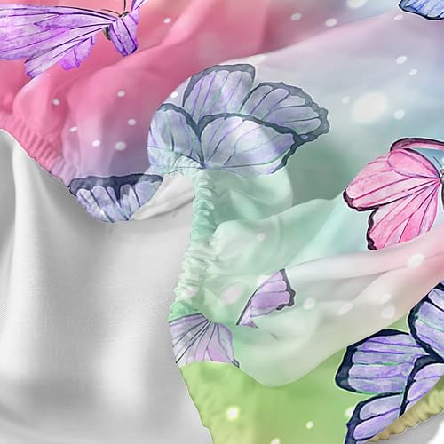 Miniatura 6 de CVHouse Juego de sábanas con diseño de mariposa arcoíris - Tamaño matrimonial, 1 sábana encimera y 1 sábana bajera con 2 fundas de almohada - 4