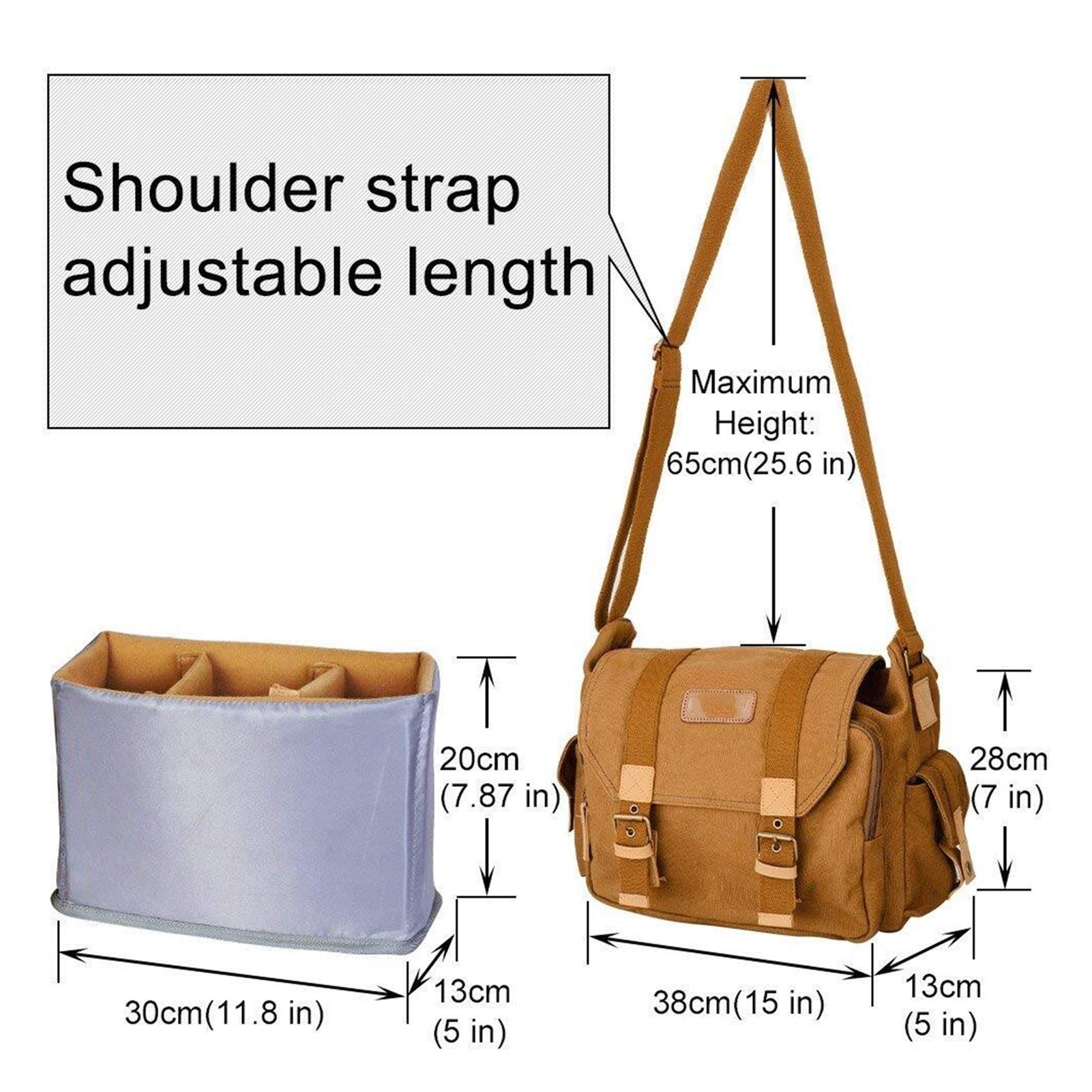 Genérico Bolsa para CáMara FotográFica Hombro de la cámara réflex Digital Bolsa Honda Foto Video Soft Pack Bolsas Viaje Caja Protectora(Coffee)