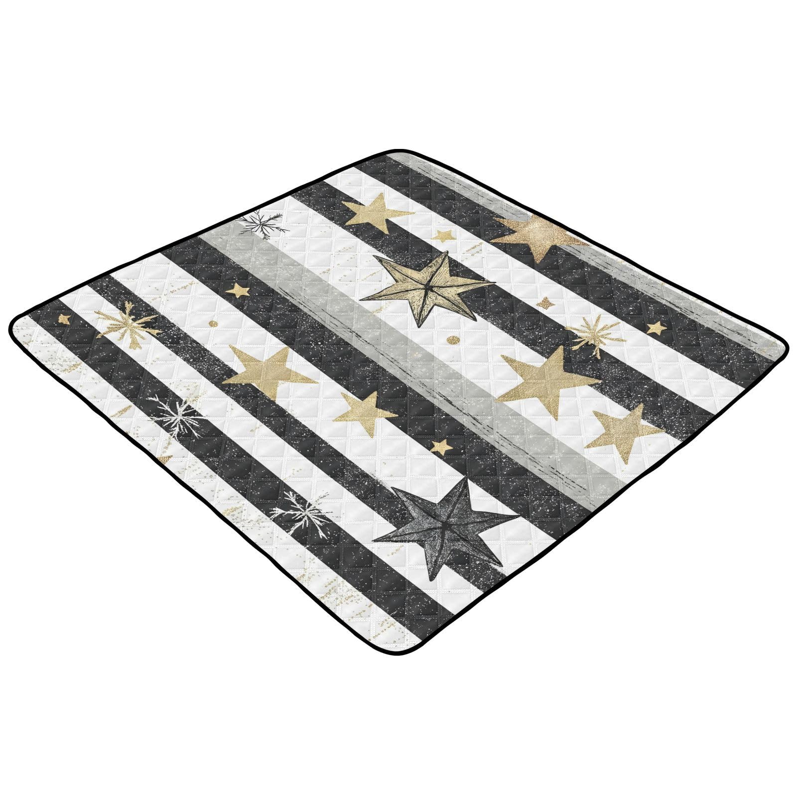 BOESI Graffiti Stripes and Stars Baby Play Mat, 50“ X 50” Washable Folding Crawling Mat, Baby Floor Mat, Soft, Thick, Non-Slip