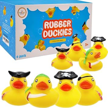 St. Patricks Pirate Rubber Duck Toy 6-Pack Duckies for Kids, Bath Birthday Projects Gifts Baby Showers Classroom Summer Beach and Pool Activity Party Favors, 2" 6-Pack