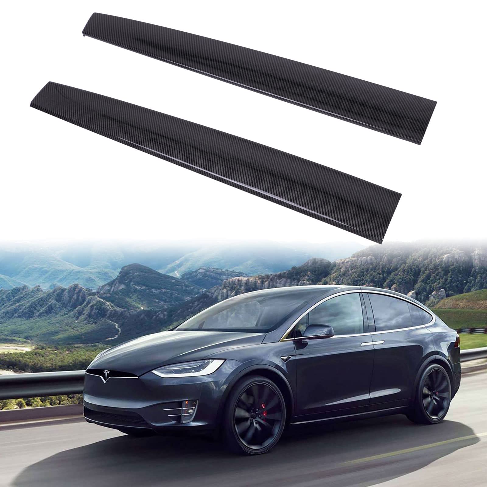 Photo 1 of ORICLAMBO Dashboard Cover Matte Carbon Fiber Pattern Dash Cover Wrap Cap Fit for Tesla Model Y/3 Dashboard Accessories