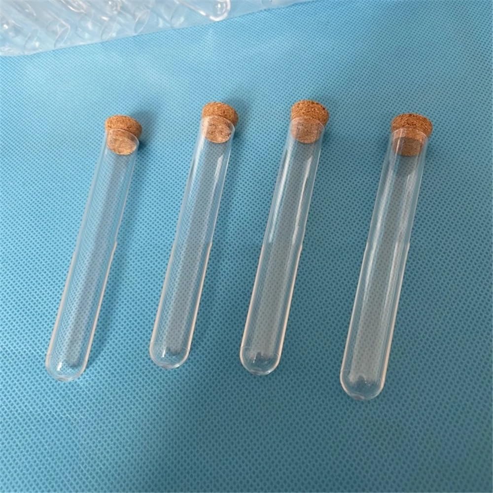 300 szt./opakowanie 15 * 100 mm materiały laboratoryjne przezroczysta plastikowa rurka z korkiem spód w kształcie litery U