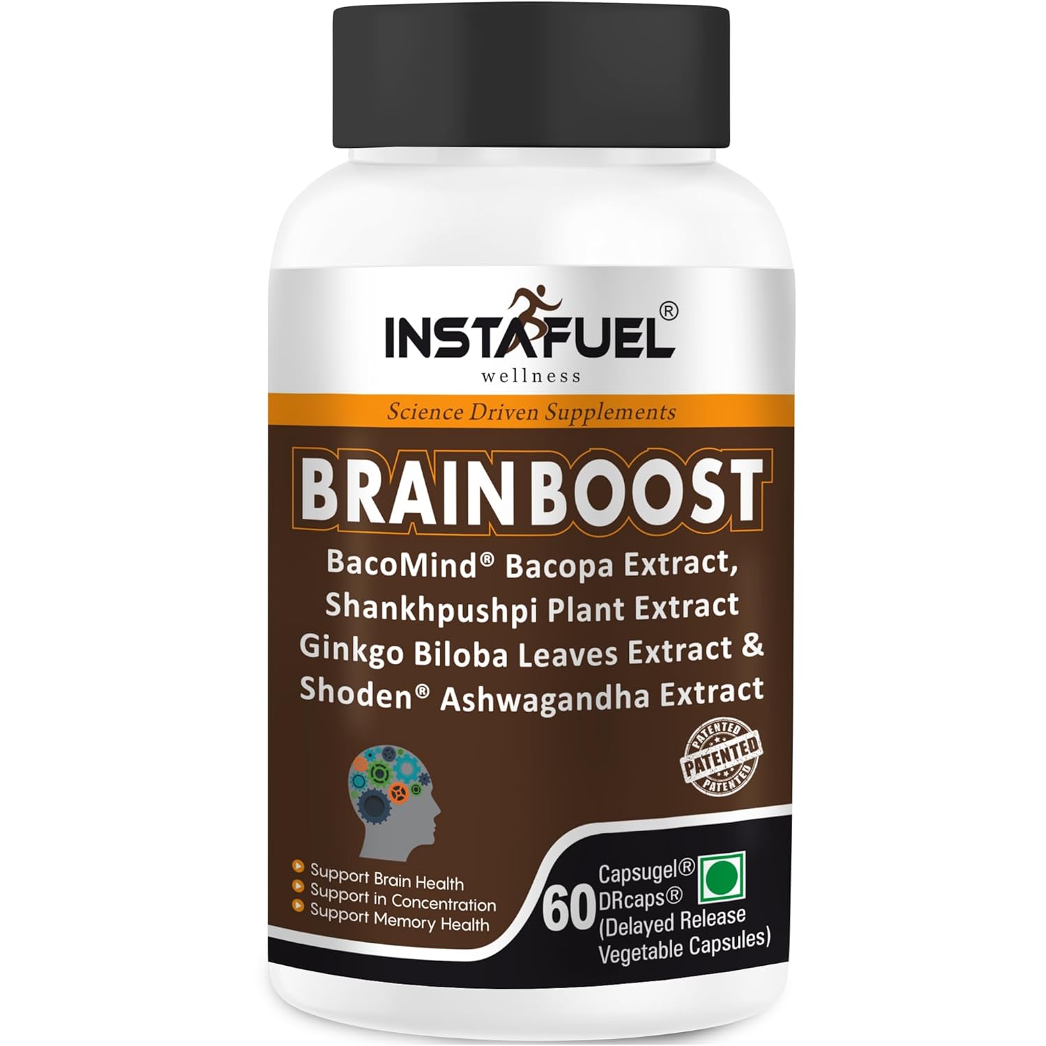 Instafuel Plant Based Brain Booster Supplement | BacoMind® Brahmi ...