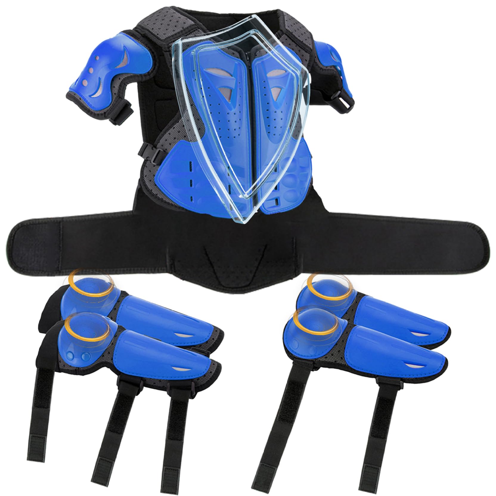 Set di attrezzi da per bambini, equipaggiamento protettivo per armature regolabili antiurto traspirante per Dirtbike, bicicletta, skateboard, motocross, ciclismo