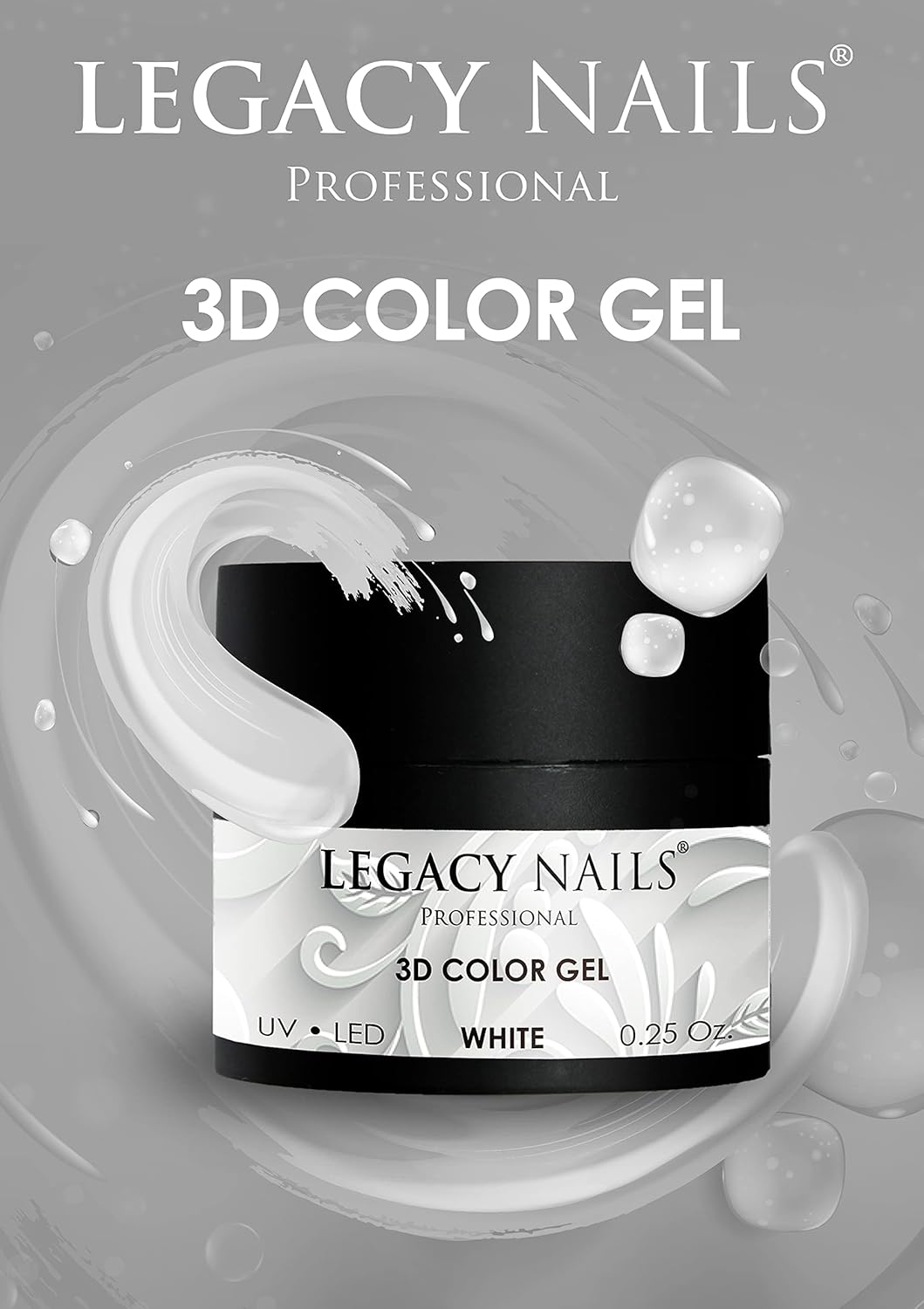Legacy Nails Professional 3D Color Gel Soak Off 6 Colors Full Coverage Set For Painting Decoration Sculpture Nail Art Kit (Pink, Red, Yellow, Silver, Purple, White)