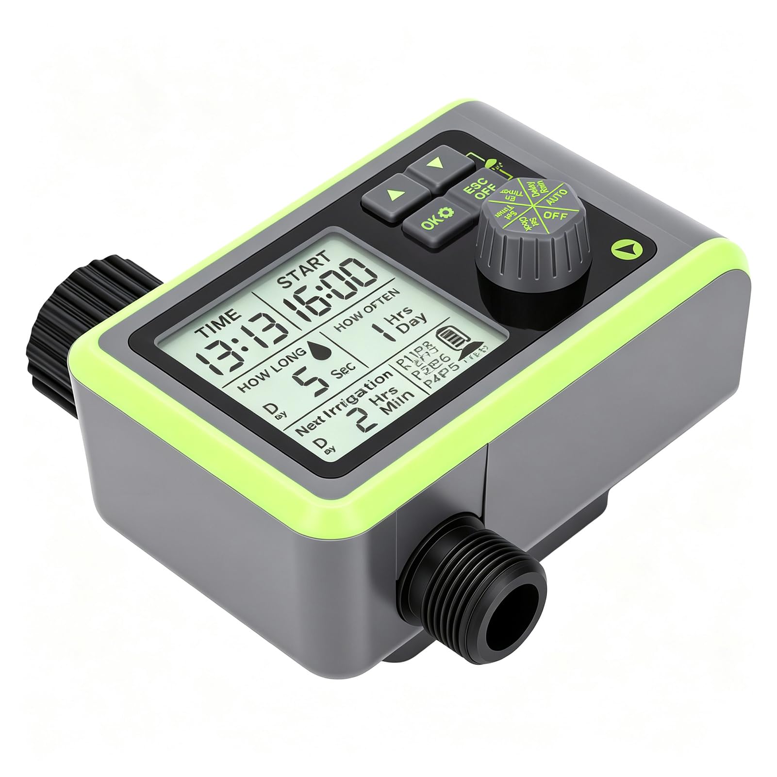 Irrigatore da Giardino con Timer, 8 Programmi, Sensore Pioggia