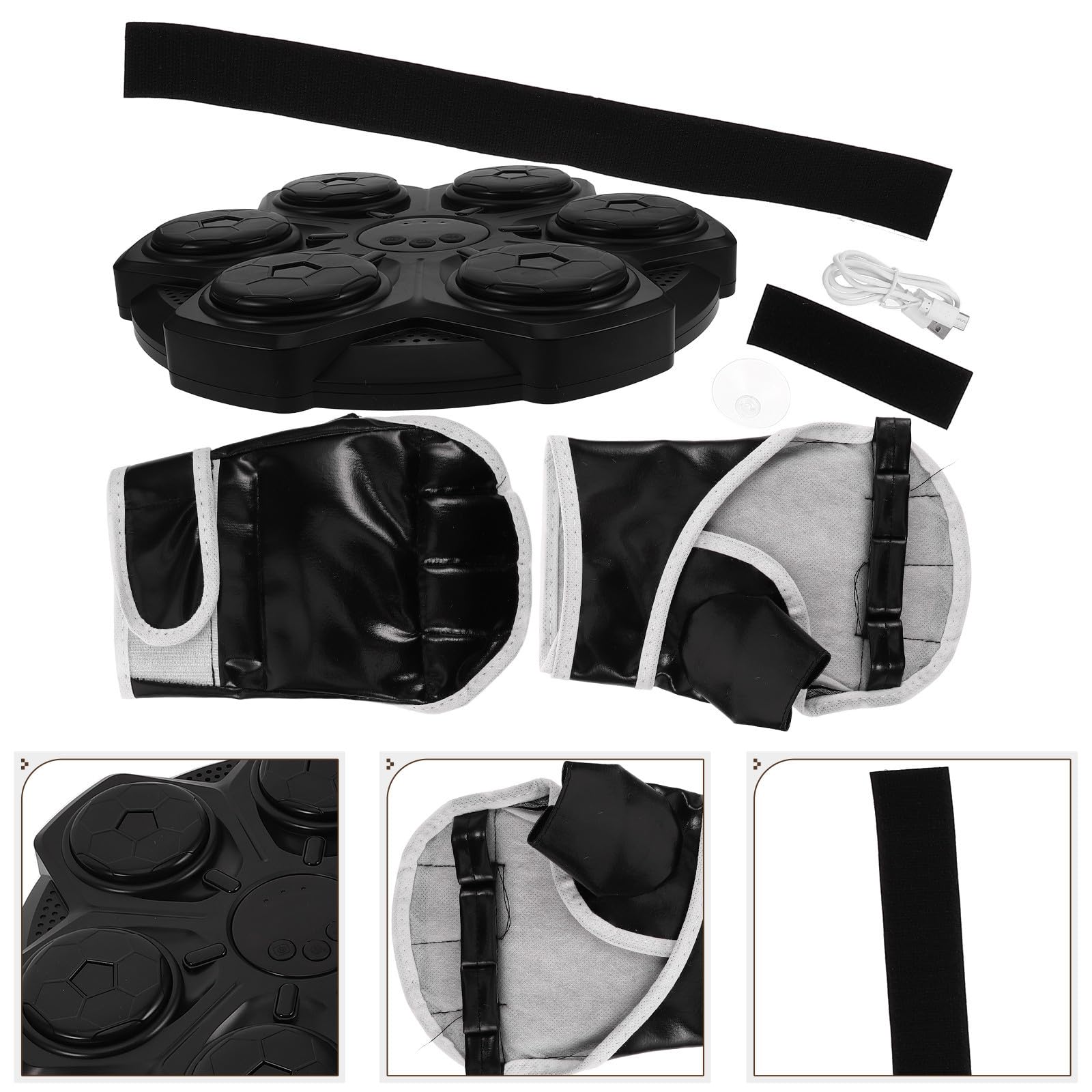 Macchina da Boxe Interattiva con Musica Intelligente, Cuscinetto da Boxe Elettronico in Plastica con Guanti, Strumento di Relax e Sicurezza per Allenamento a Casa
