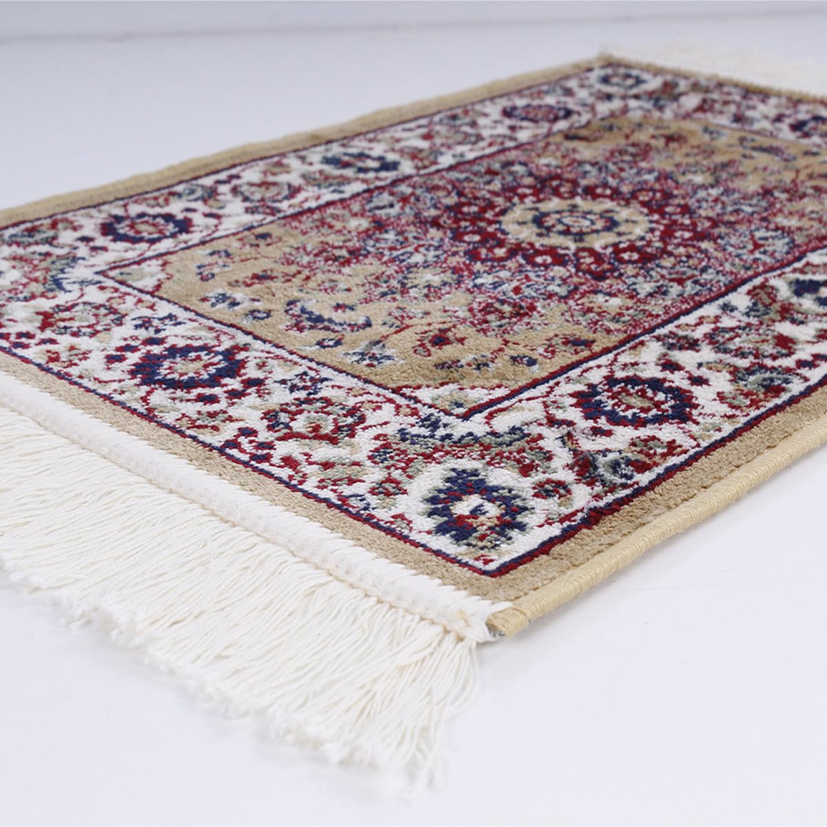 SaRani Tappeto Classico Tradizionale, Motivo Floreale, con Frange, Tessuto Viscosa, Arredo Casa (Oro, 160x230 cm)
