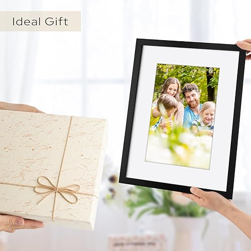 Miniatura 8 de Golden State Art, Marco de fotos de madera maciza de 12 x 16 pulgadas, tapete blanco para fotos de 8 x 12 pulgadas, dientes de sierra para