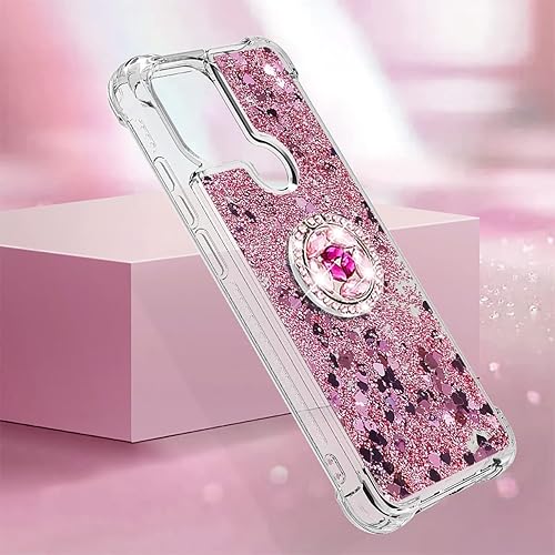 Miniatura 6 de CCSmall Funda brillante transparente con purpurina para Xiaomi Redmi A1, resistente a prueba de golpes que fluye líquido cubierta flotante para