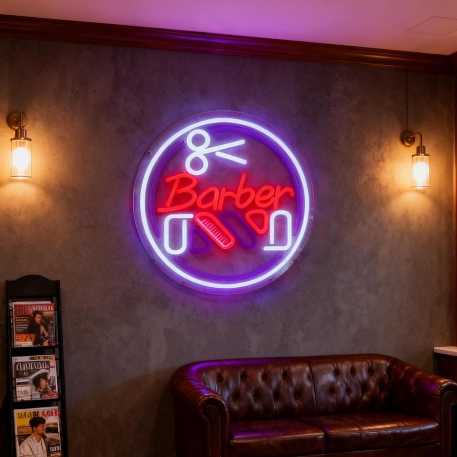 Neon Sign for Wall Decor Light Up Letters Business Led Sign Gifts Barbershop Led Decorative Night Signs Room Decorations Supplies Birthday Party Signs for Barber Shop Grand Opening (Barber)