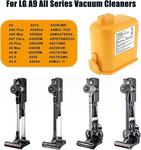 Miniatura 4 de EAC63382208 Batería compatible con LG Cord Zero A9, A9K-CORE, A9Max, A9T-Ultra, A9S, A9K-PRO, A9M, A9MULTI, A958, A958SA, A9 Plus A905M A907GMS