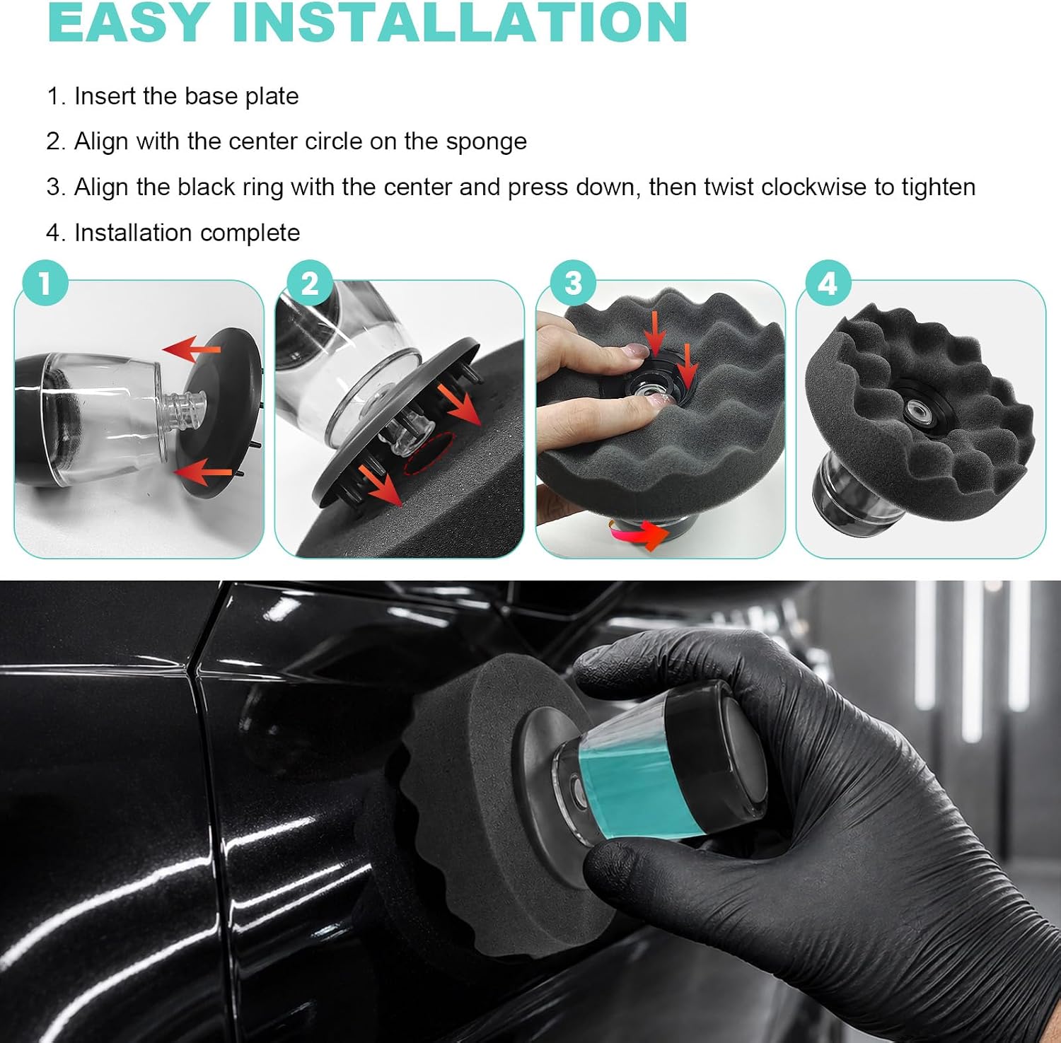 Tire Shine Applicator, Car Detailing Foam Gels Applicator
