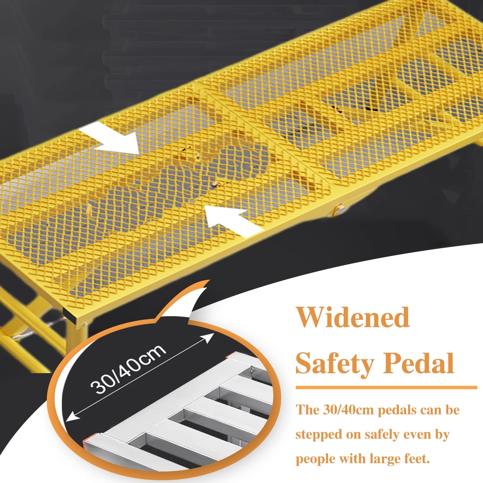 Ponteggio Pieghevole Regolabile, Altezza 4/5/6 Piedi, Giallo, 180x40 cm (70,9" x15,8) per Lavaggio Veicoli, Pulizia vetri e progetti Fai da Te