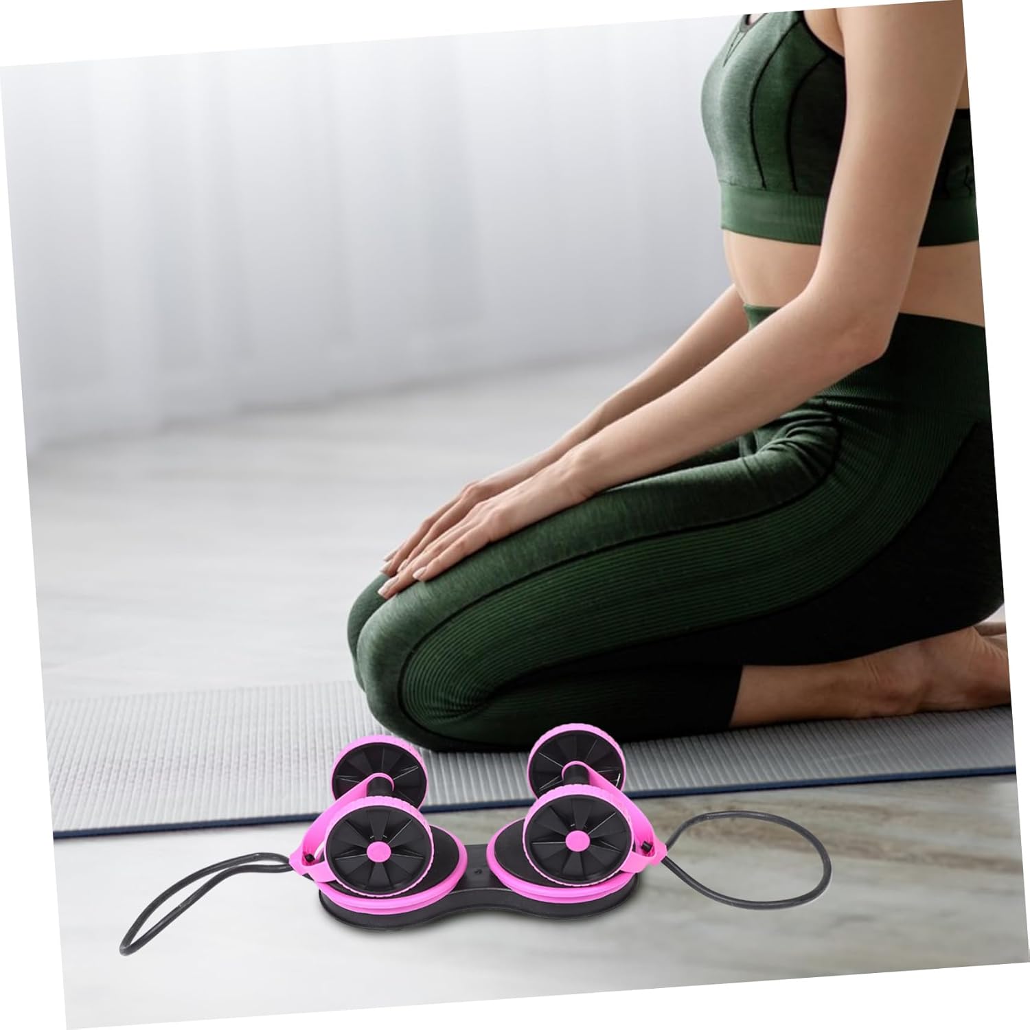 Mipcase Detachable Waist and Leg Exercise Pull Rope Wheel Multi-functional Fitness Equipment for Abdominal and Arm Training Resistance Tool