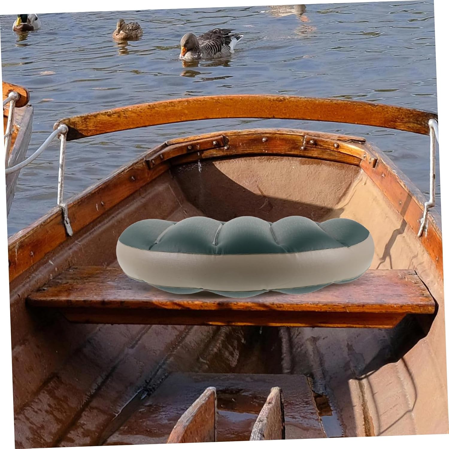 Yardwe Portable Inflatable Cushion for Outdoor Activities Lightweight Boat Seat Pad Comfortable Cushion for Kayaking and Canoeing Easy to Inflate and Carry