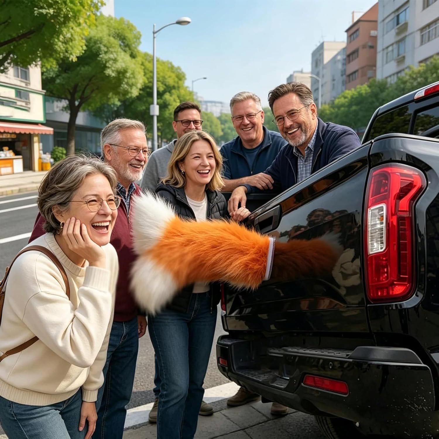 Generico Remote Control Electric Car Tail – Fuzzy Wagging Moving Tail, USB Rechargeable, Adjustable Speed, Cute Plush Auto Trunk Decoration, Universal Fit Vehicle Exterior Accessory (I)