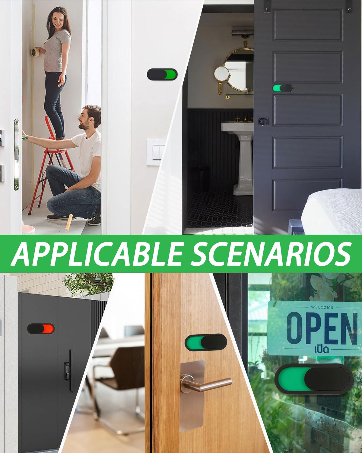 2 Pezzi Cartello Privacy, Indicatore per Porta Scorrevole per Segnaletica Ufficio, Cartello Scorrevole Libero e Occupato Per Porta per Bagno,Ufficio, Sala Riunioni
