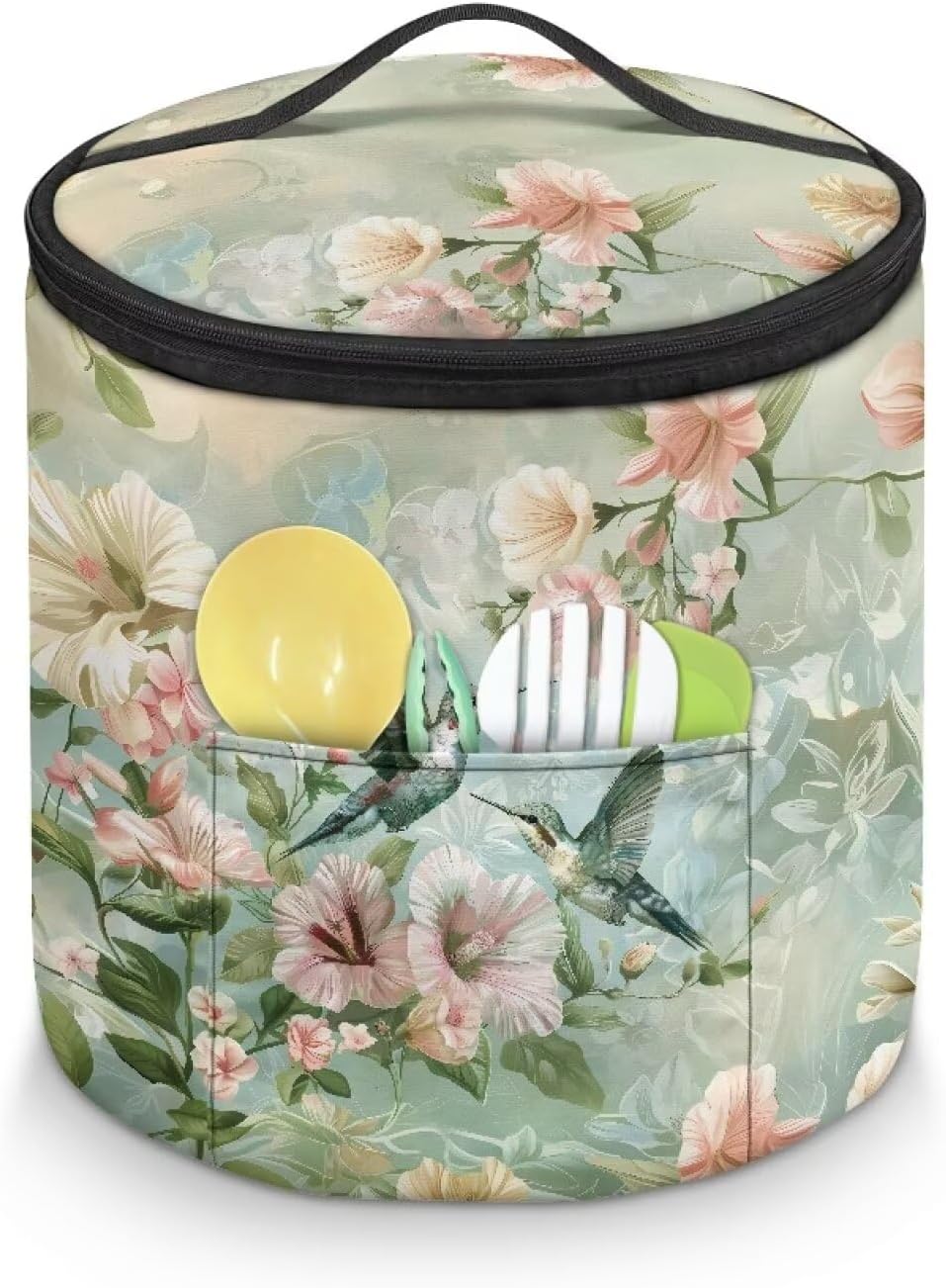 Appliance Cover Dust Cover Tote Bag for 6 Quart Pressure Cooker Floral Hummingbird Air Fryer Carry Bag Insulated Rice Cooker Cover Soft Fabric Kitchen Small Appliance Dust Covers