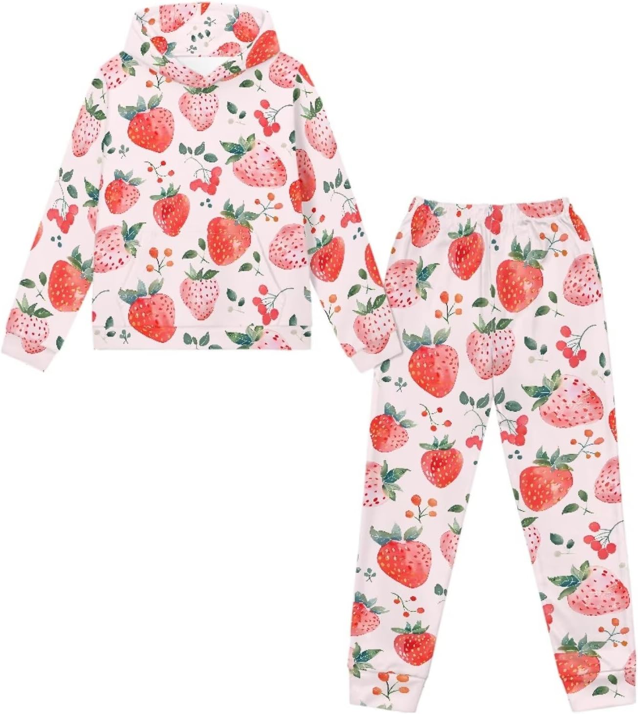 Sweatsuit Sets Cozy Crew Tracksuit for 5-14T Kids 2-Piece Fleece Set with Hoodie & Joggers Matching Outfits