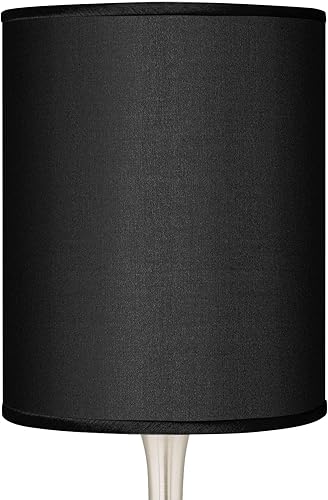 Miniatura 2 de Possini Euro Design Lámpara de mesa moderna de mediados de siglo de 23 12 pulgadas de alto níquel cepillado con gotitas de metal de seda sintética