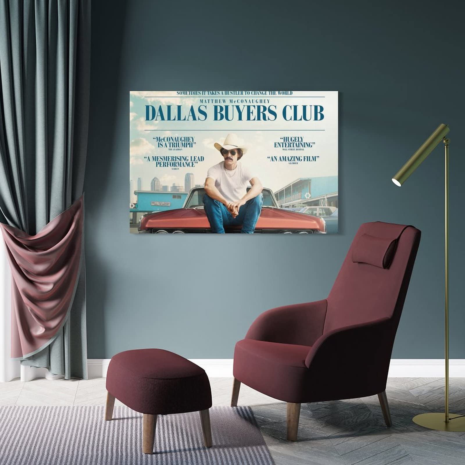 Poster di film commedia drammatica di Dallas Buyers Club, dipinto decorativo su tela, per soggiorno, camera da letto, 50 x 75 cm
